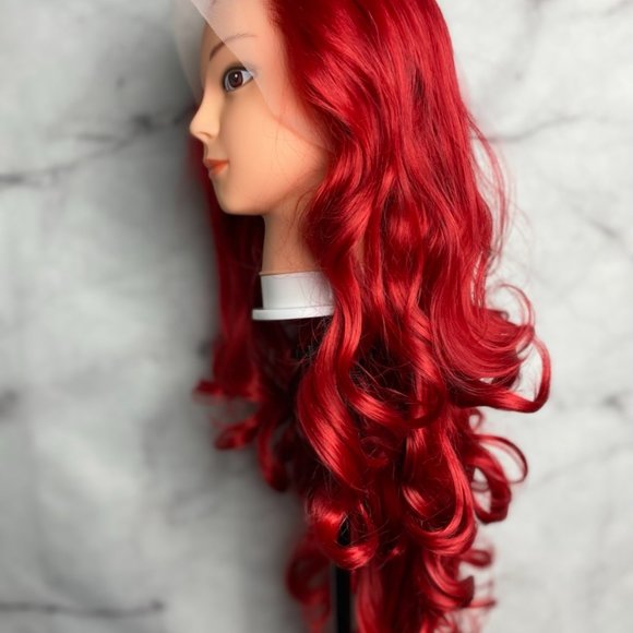 Curly Red Lace Front Wig - Picture 3 of 8